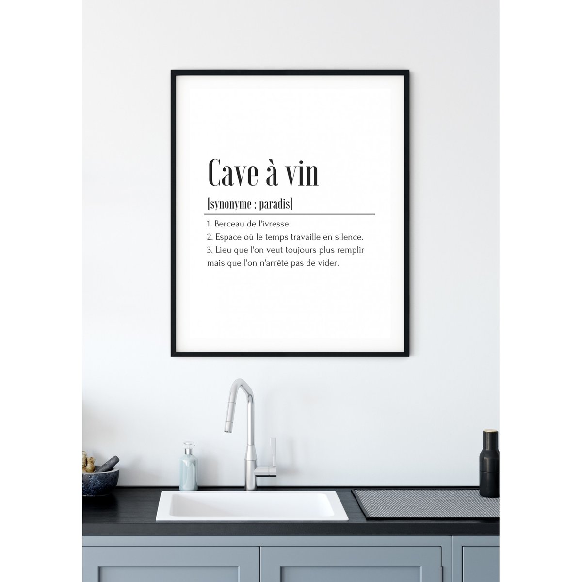Affiche Définition Cave à Vin blanc, L'AFFICHERIE