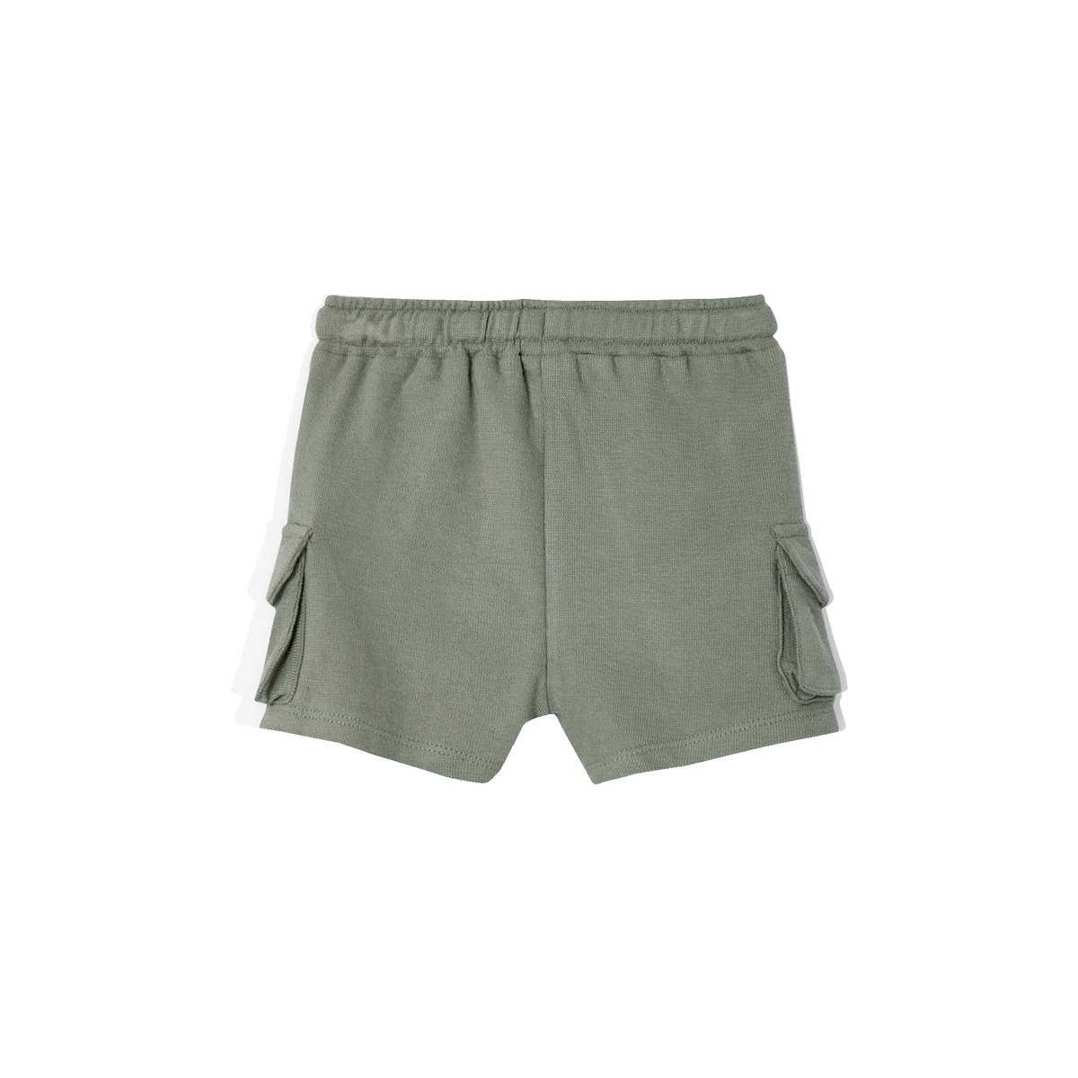 Short style battle bébé en molleton texturé kaki, VERTBAUDET