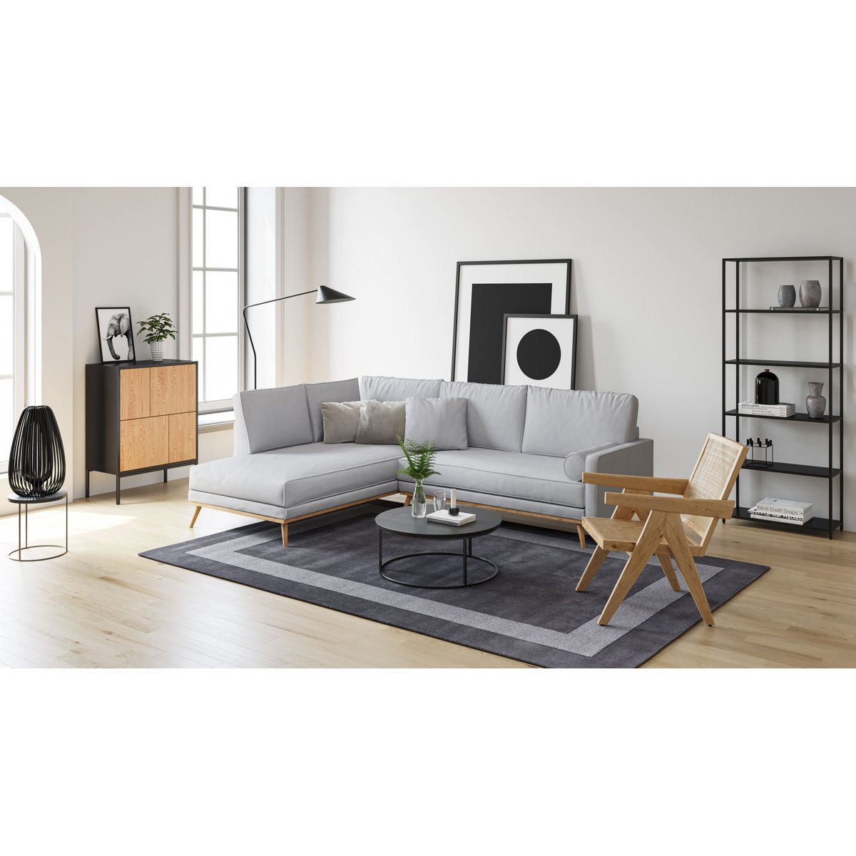 Tapis de salon en laine - USEDOM anthracite, THEKO