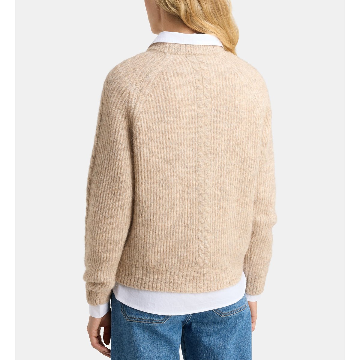 Pull droit friend r maille mousseuse beige, GALERIES LAFAYETTE