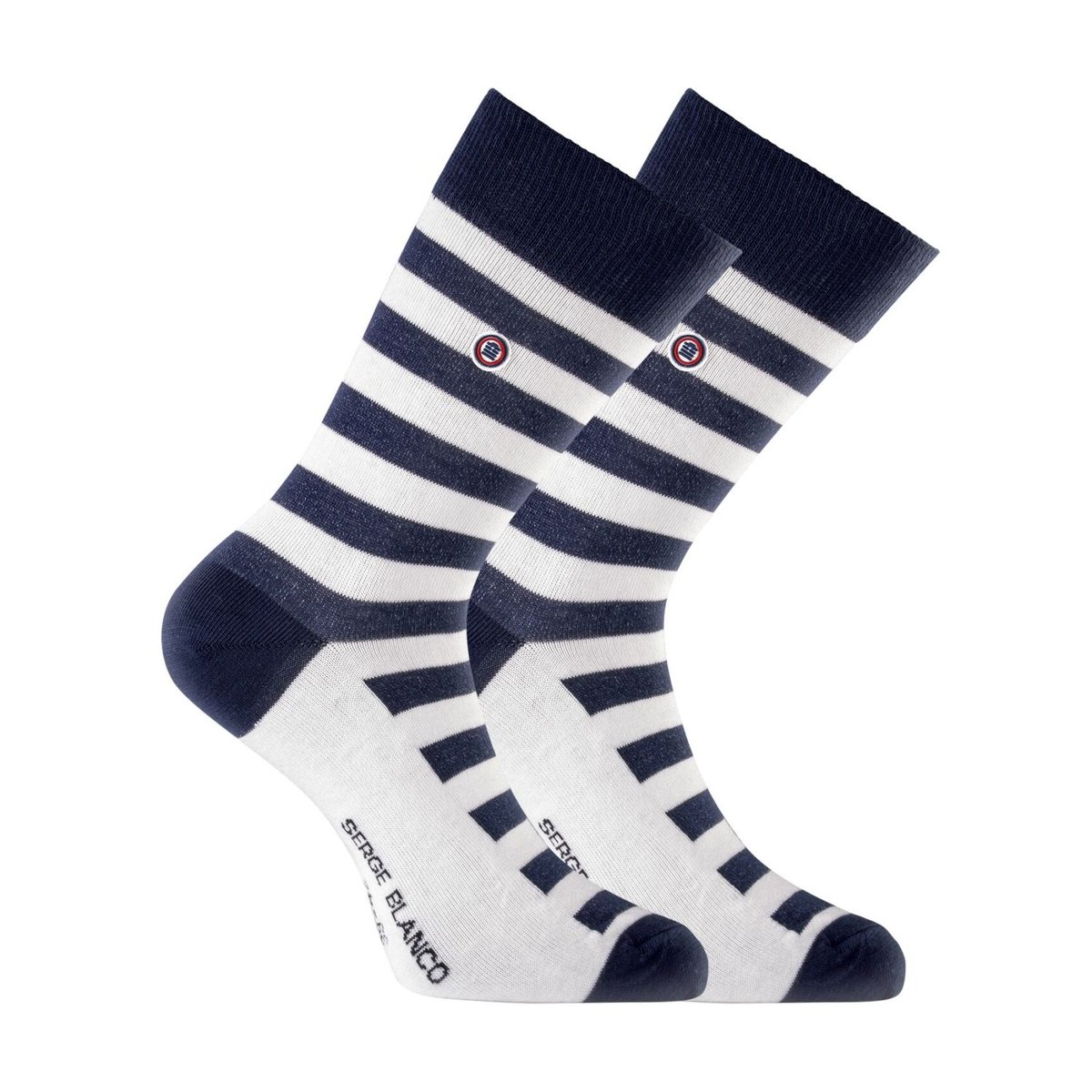 Lot De 6 Paires De Chaussettes Coton blanc/noir, SERGE BLANCO