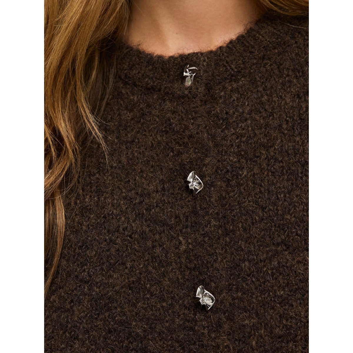 Cardigan En Maille marron - coffee bean1, VILA