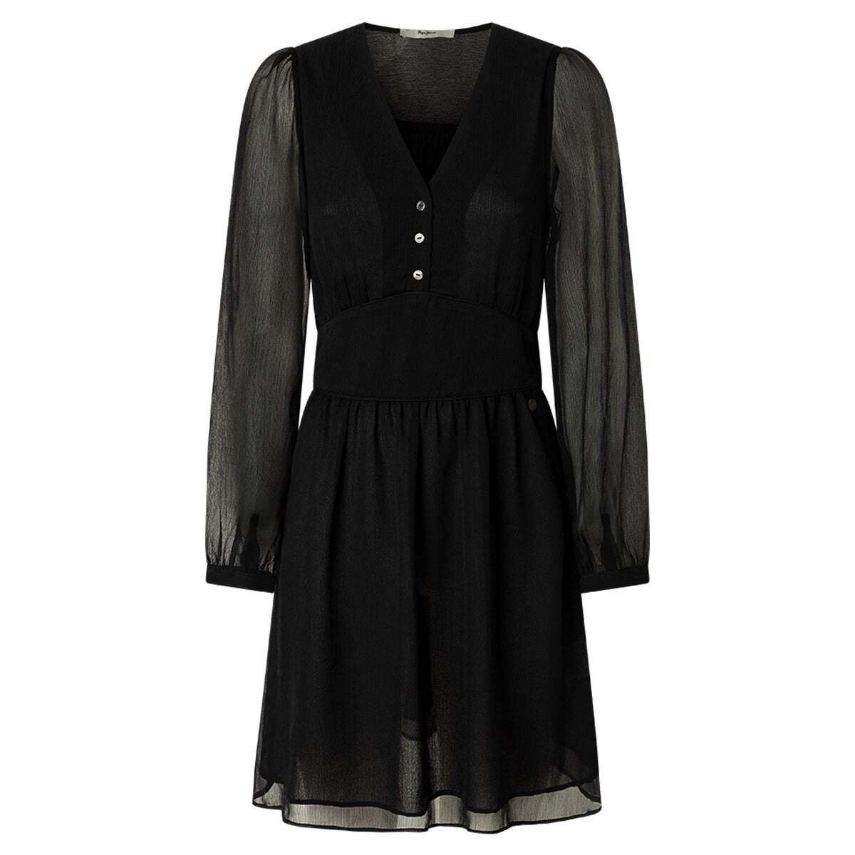 Robe Courte À Col V noir, PEPE JEANS