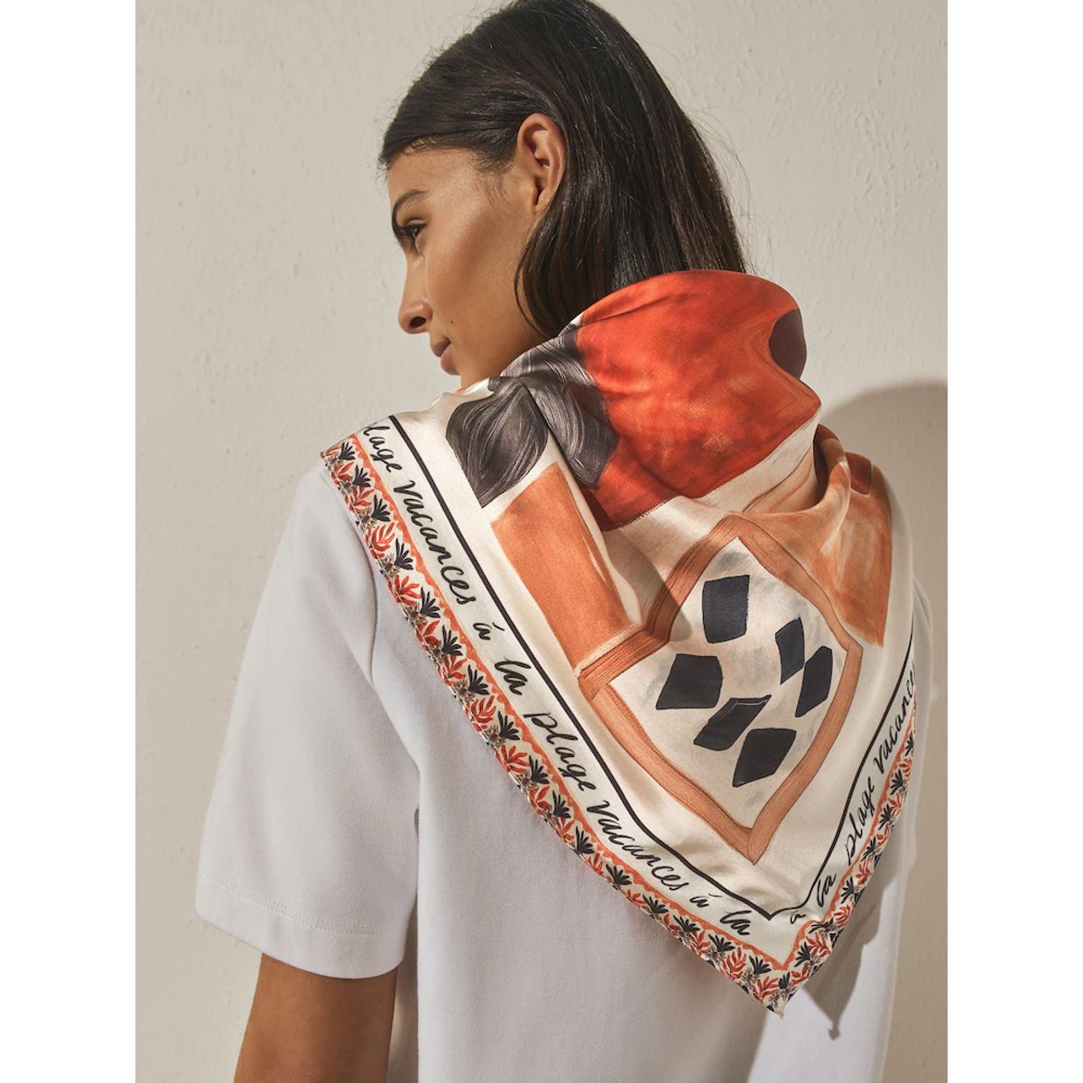 Foulard carré léger scène de marrakech, NEXT