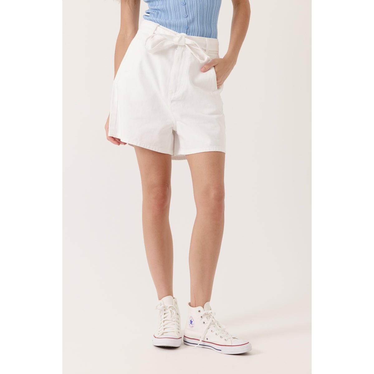 Short taille haute coupe droite Joliane white, ARTLOVE