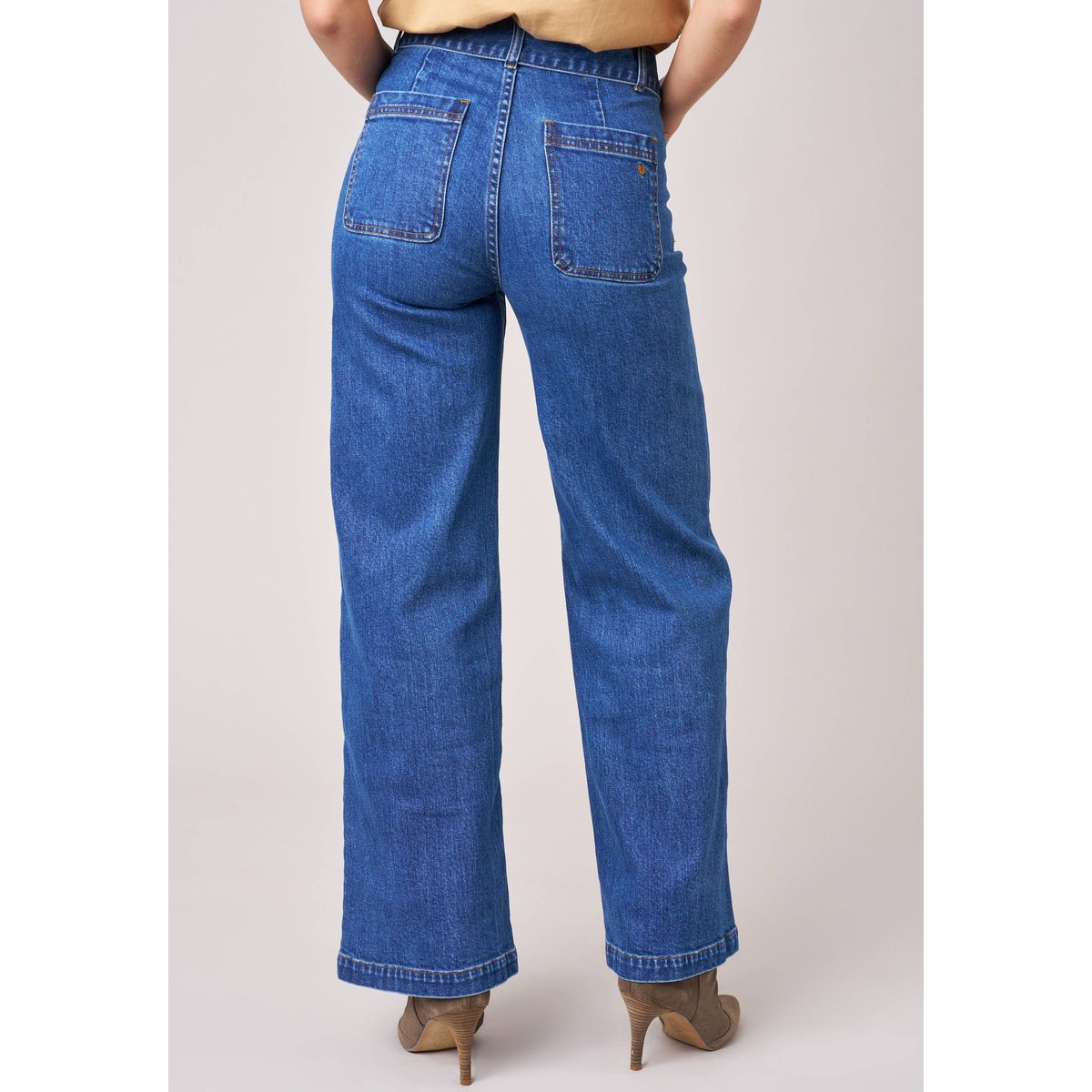 Jean wide leg femme KAMI med blue used, DEELUXE