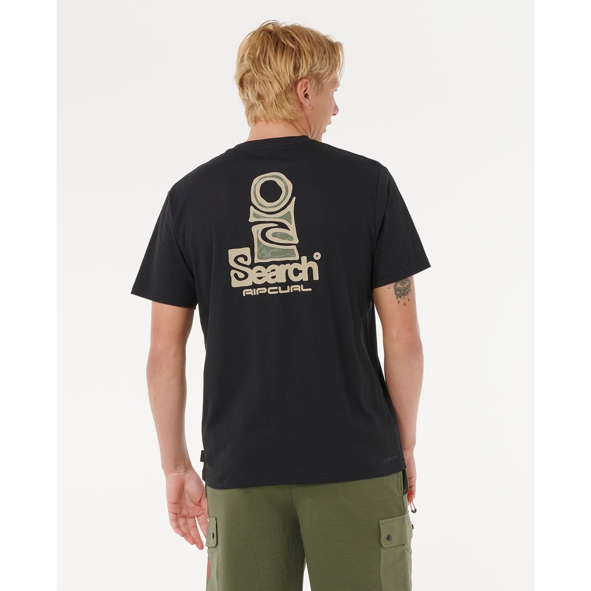 T-shirt à manches courtes VAPORCOOL SEARCH black/olive, RIP CURL