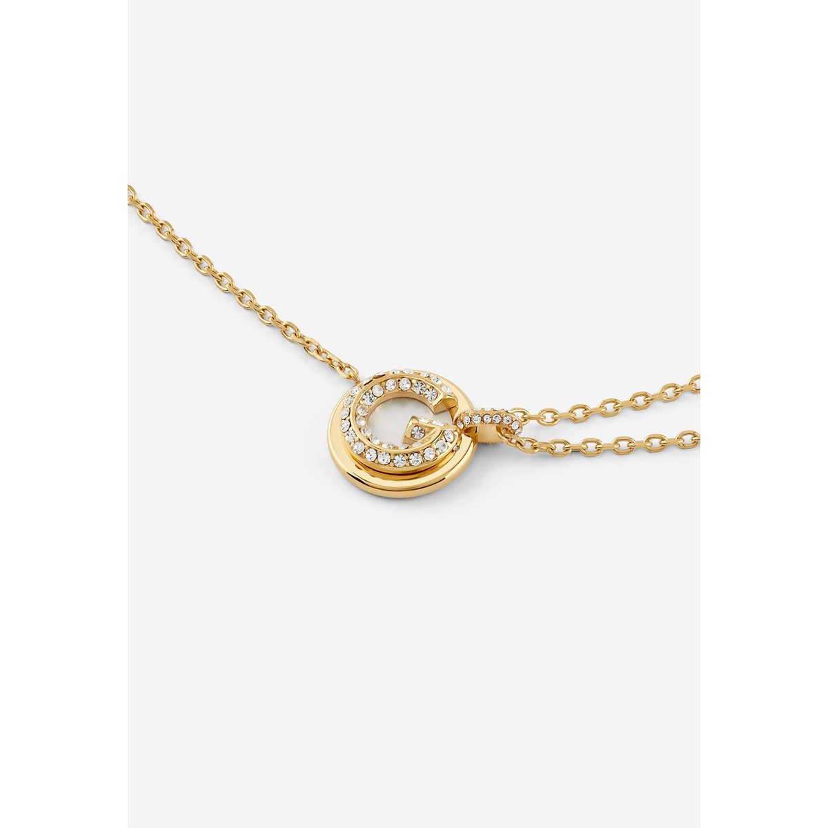 Collier G Crystal or, GUESS