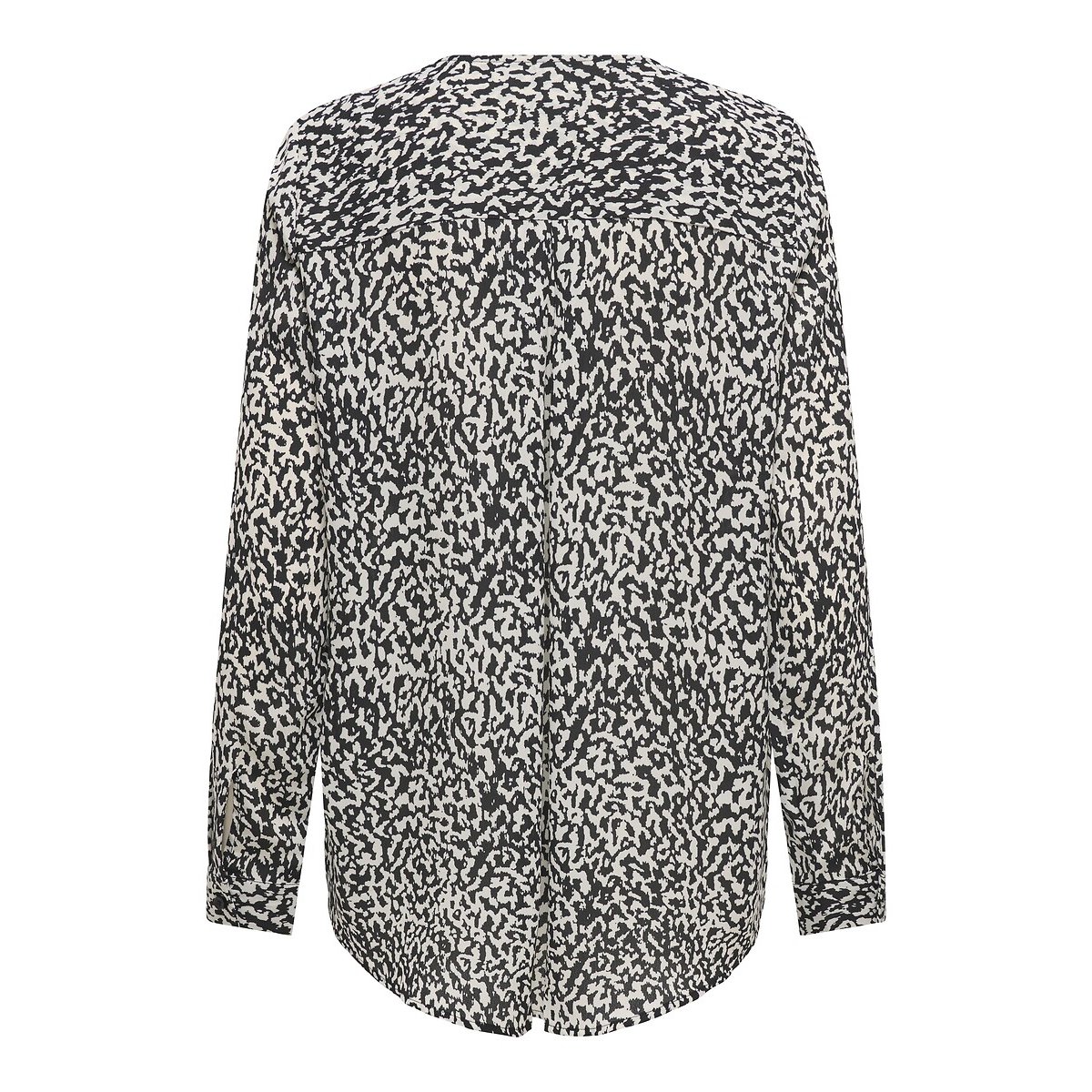 Printed Long Sleeve Blouse black print/white, ONLY