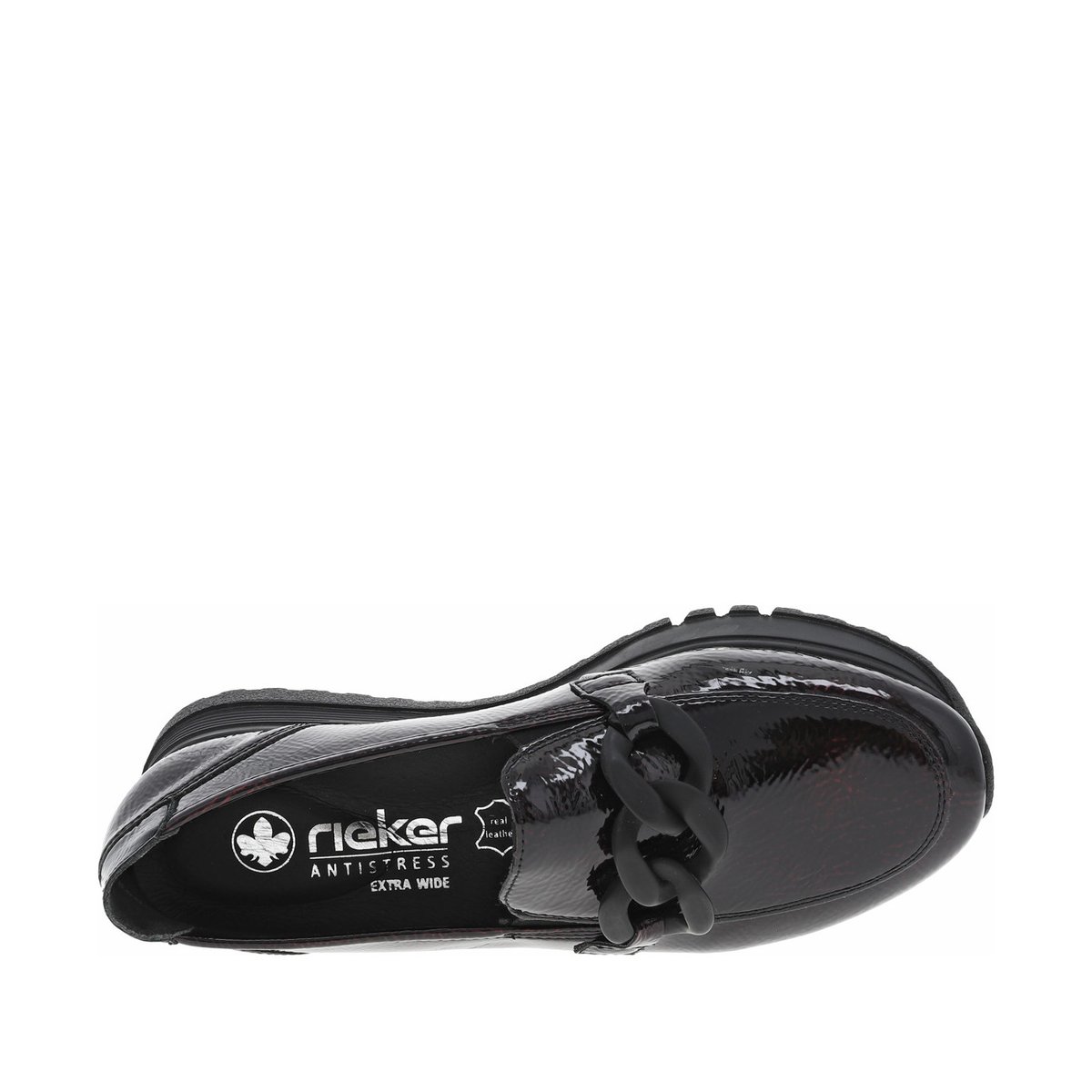 Mocassins talon plat bordeaux, RIEKER