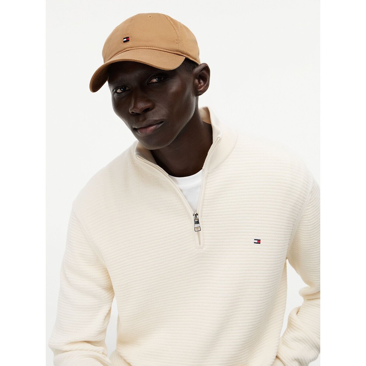 Cappello a 6 pannelli Flag beige, TOMMY HILFIGER
