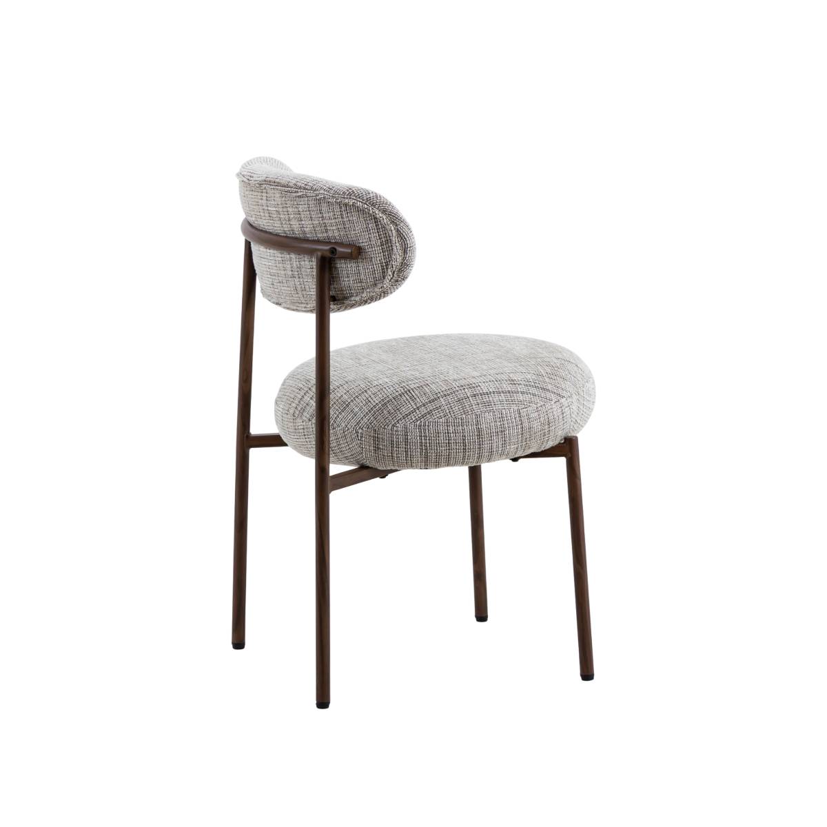 Lot de 2 chaises en tissu et métal JANIS gris, MADE IN MEUBLES 