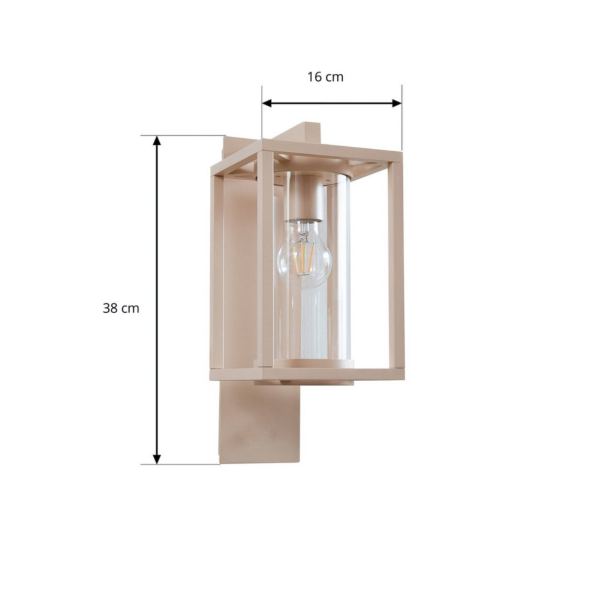 Applique extérieure en aluminium moderne beige, LUCANDE
