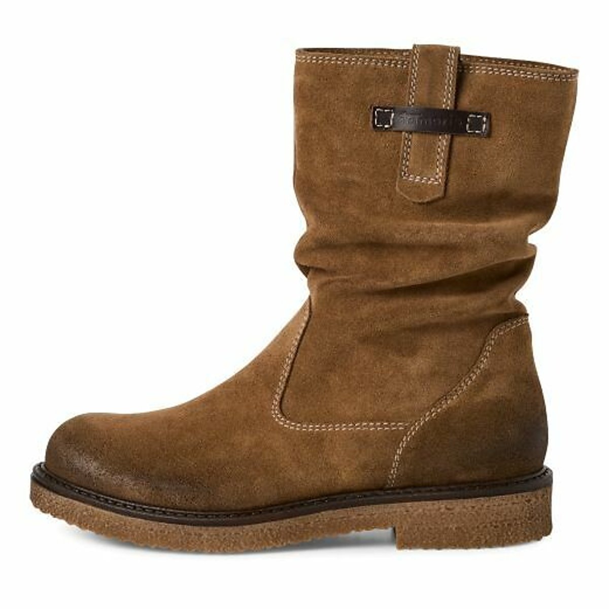 Leather Mid Calf Boots brown, TAMARIS