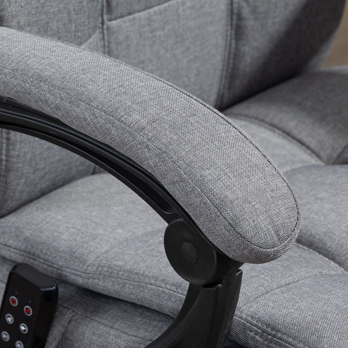 Fauteuil de bureau avec fonction massage gris, HOMCOM