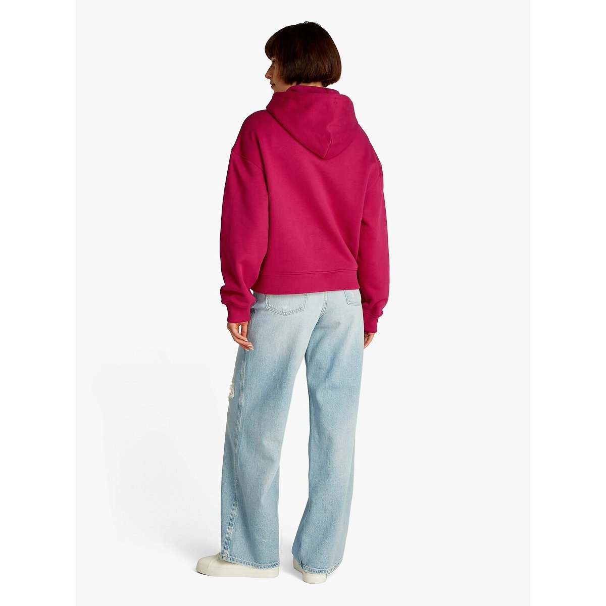 Sweat à capuche en molleton bordeaux, TOMMY JEANS