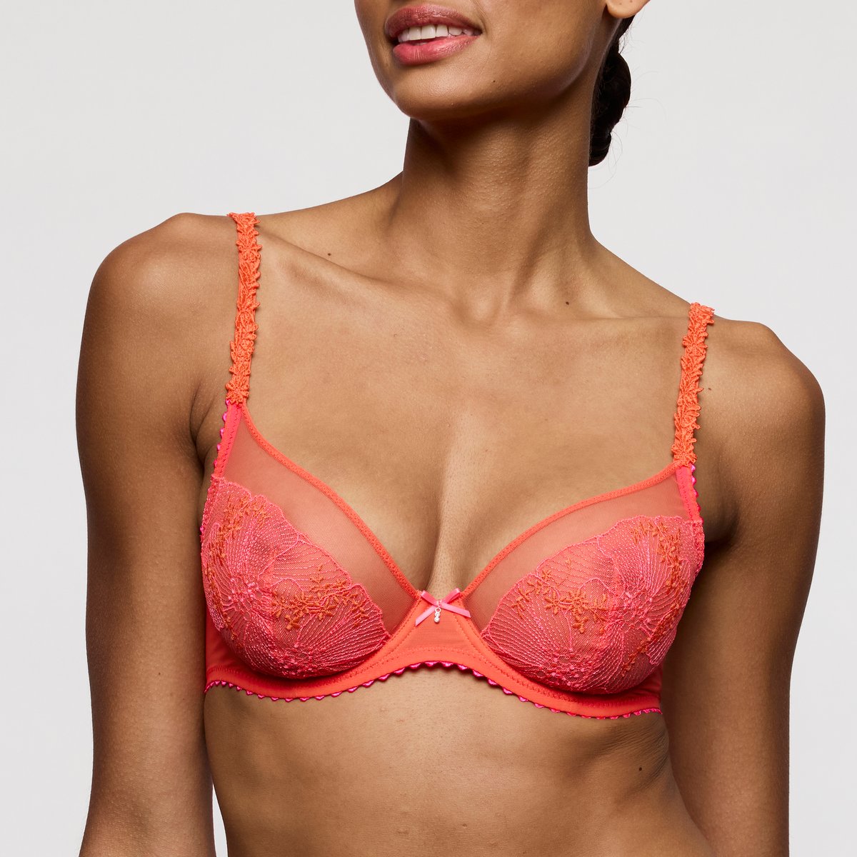 Soutien gorge à décolleté plongeant SOLENE orange - pamplemousse, MARIE JO