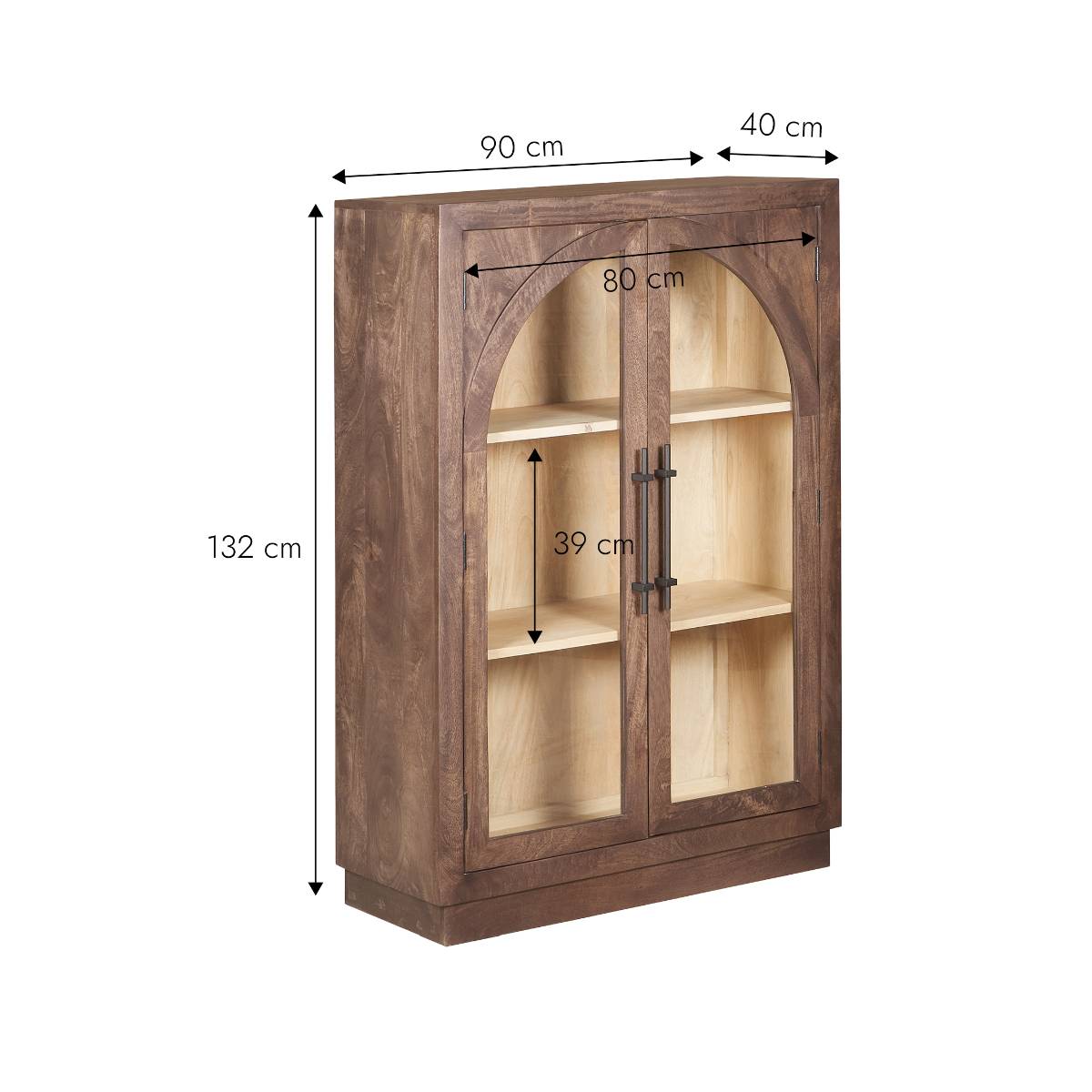 Vitrine en bois de manguier NOHEA bois clair, MADE IN MEUBLES