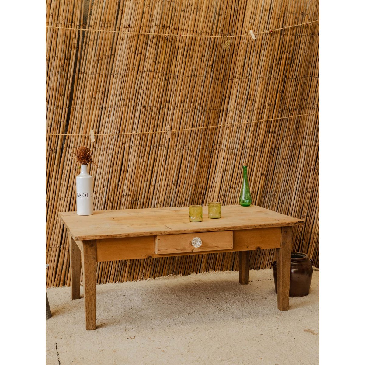 Table basse en bois Léonie N°1168 - Bon état bois clair, DEBONGOUT