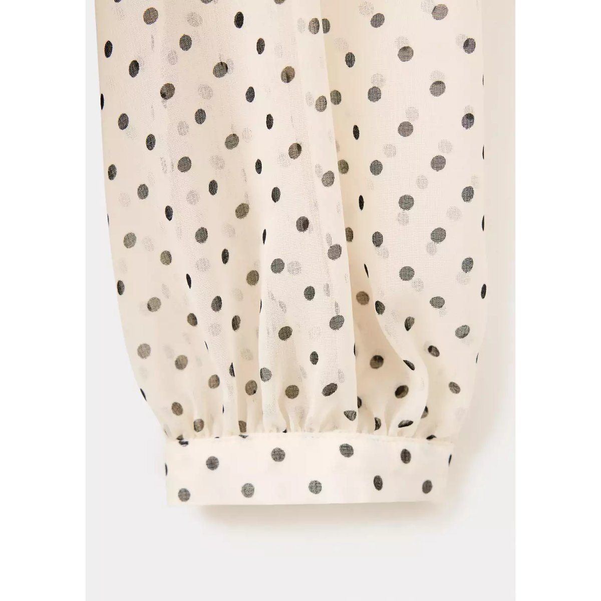 Robe à pois avec détail foulard écru, MANGO