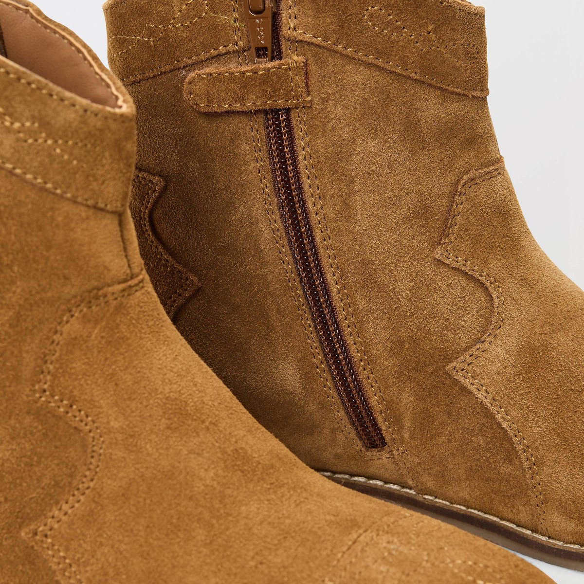 Bottines en cuir tan access, MONOPRIX