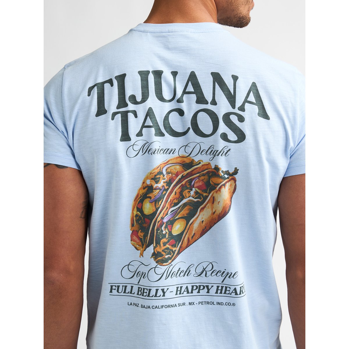 T-shirt à imprimé au dos tijuana bleu sky, PETROL INDUSTRIES