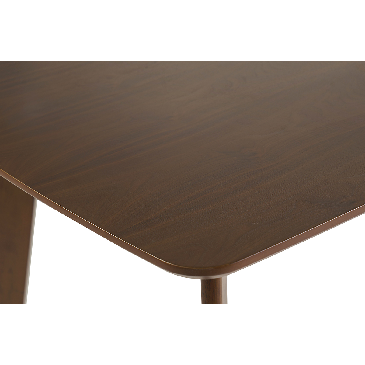 Table à manger rectangulaire scandinave bois foncé noyer L150 cm LEENA marron, MILIBOO