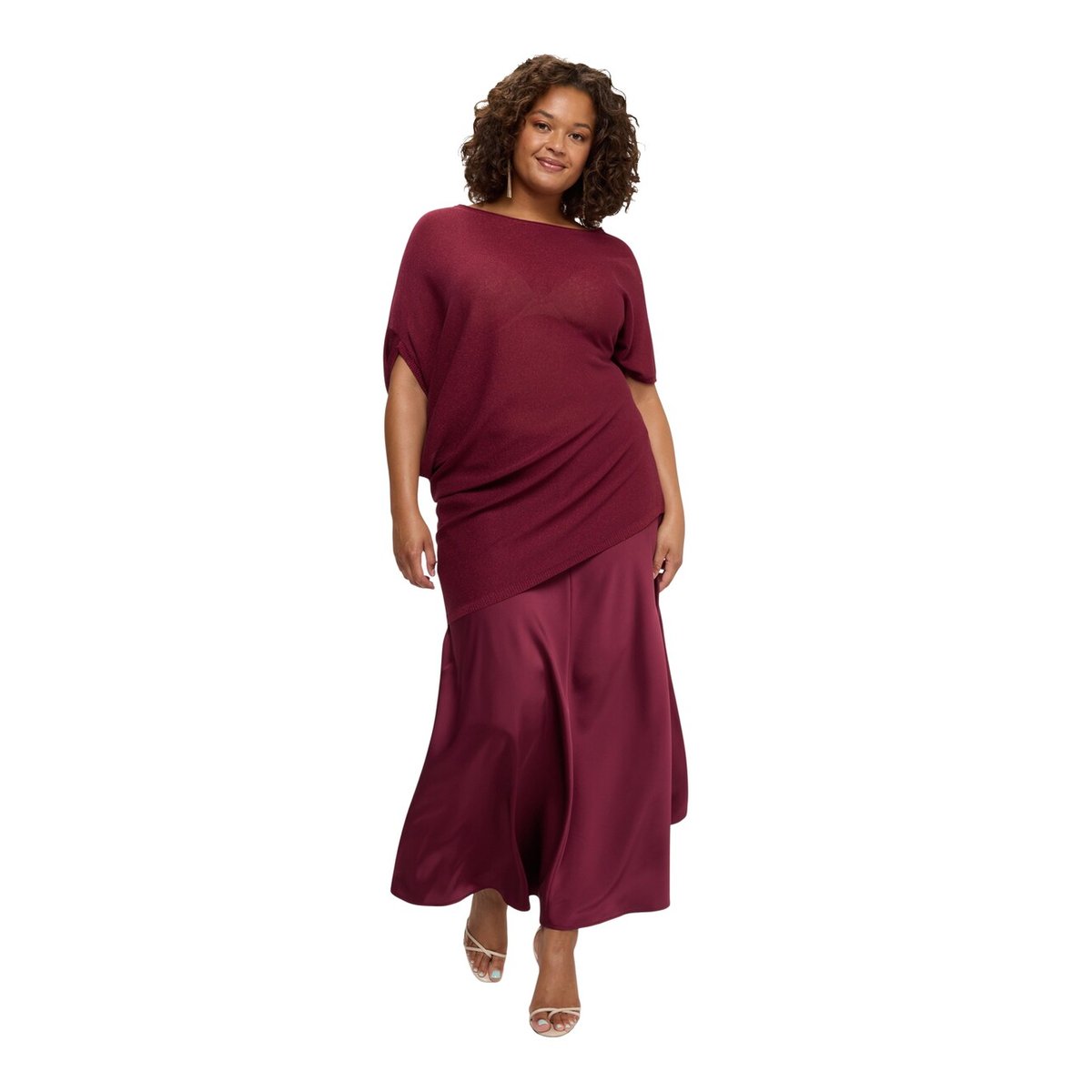 Jupe stretch ligne A burgundy, FIORELLA RUBINO