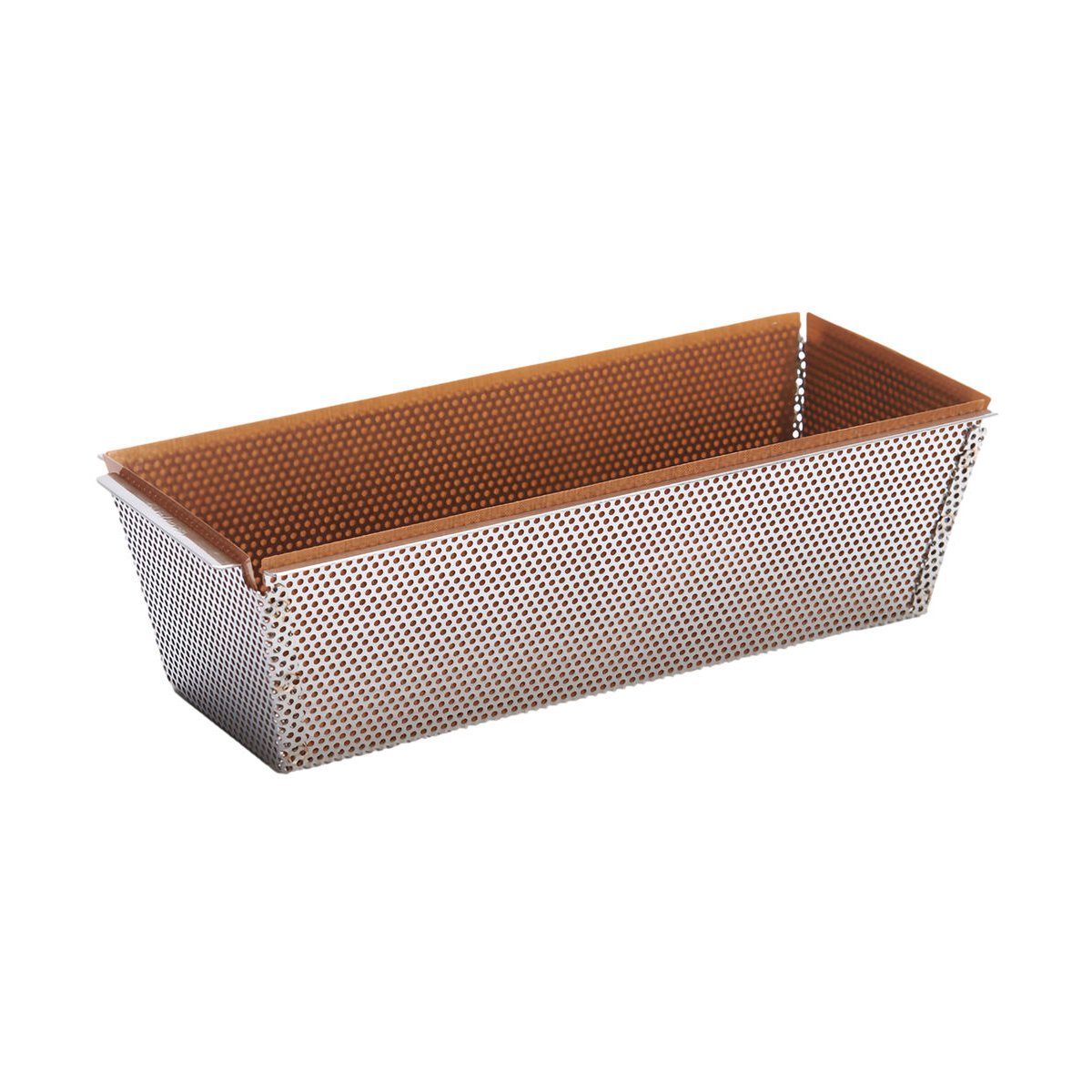 Moule à cake rectangulaire perforé - fond amovible gris, DE BUYER