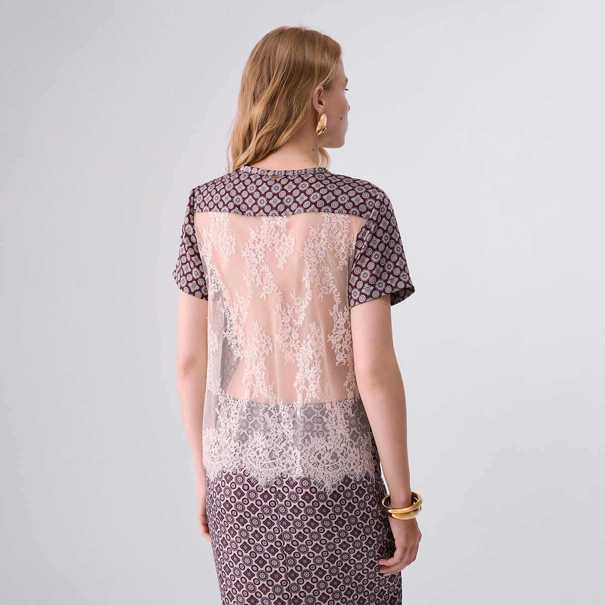 Haut avec Détails en Dentelle aubergine, LIU JO