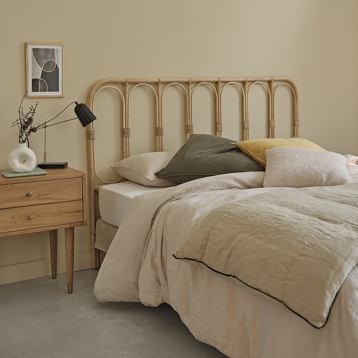 Tête de lit en rotin BOHO naturel, BERAH GETAH