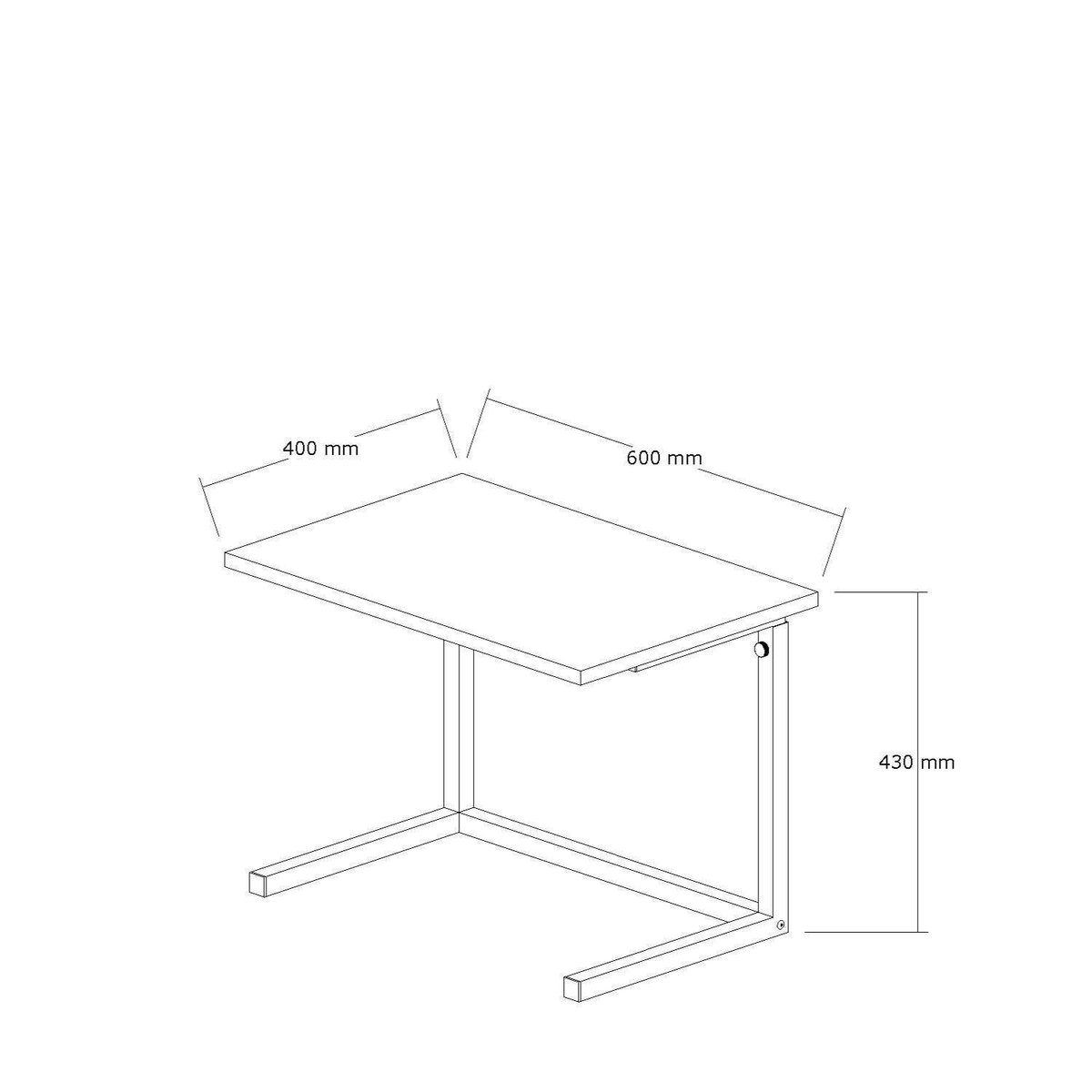 Bureau d'appoint réglable en hauteur effet bois et métal CAPRI marron, TOILINUX