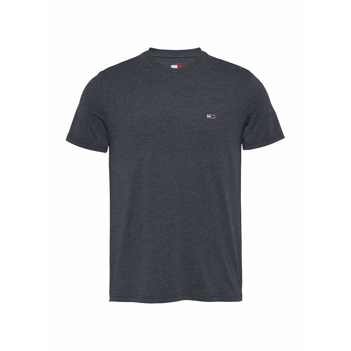 T-shirt de gola redonda slim jaspe azul escuro, TOMMY JEANS