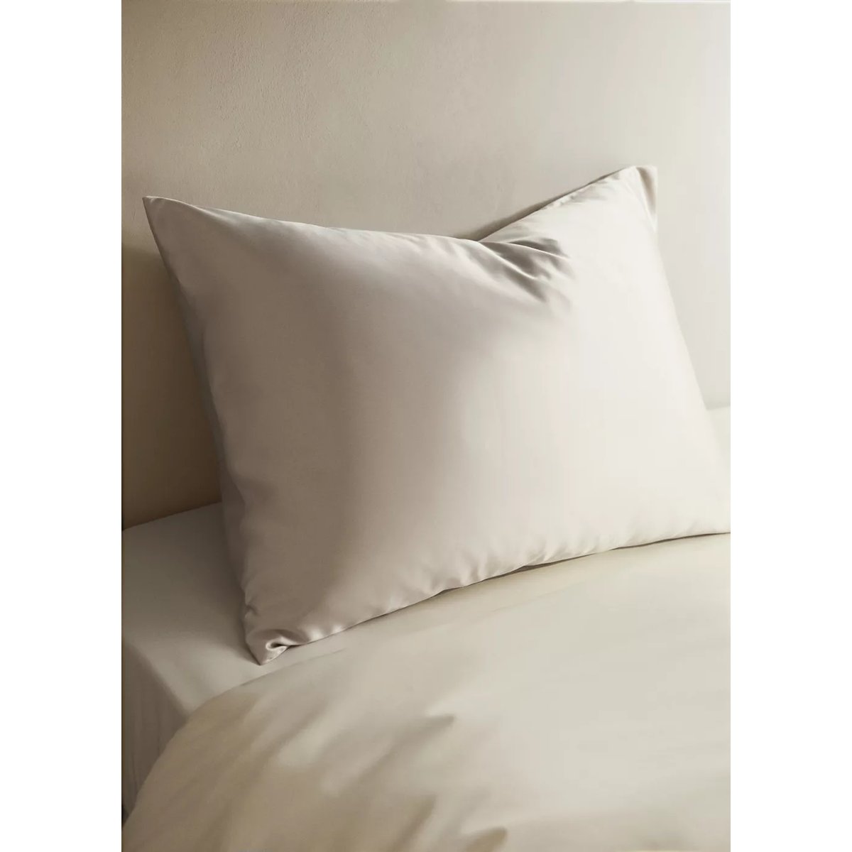 Taie d'oreiller 100 % soie avec boîte 50x75 cm sable, MANGO HOME