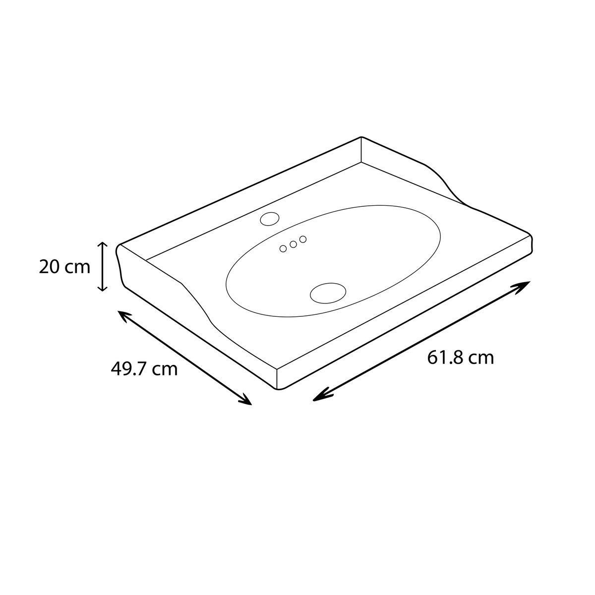 Plan vasque en céramique, CHARM charme blanc, SENSEA