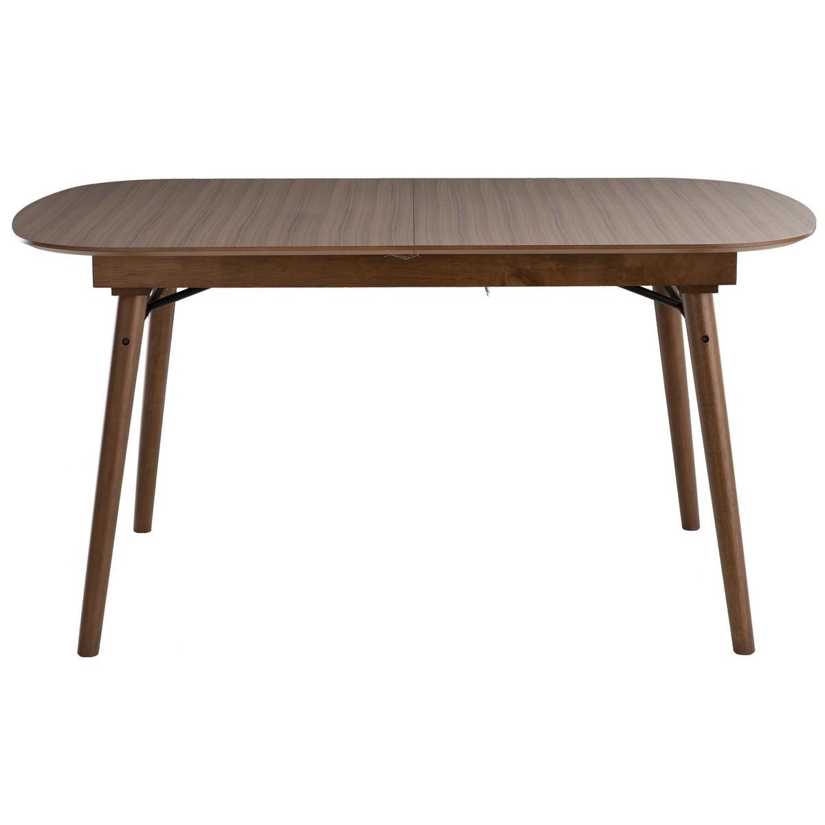 Table extensible rallonges intégrées rectangulaire L150-180 cm SHELDON noyer, MILIBOO