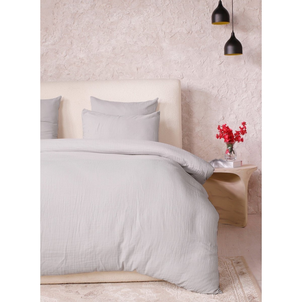 Taie d'oreiller en gaze de coton lave 50 x 70 cm Douce vert rose, EDEN