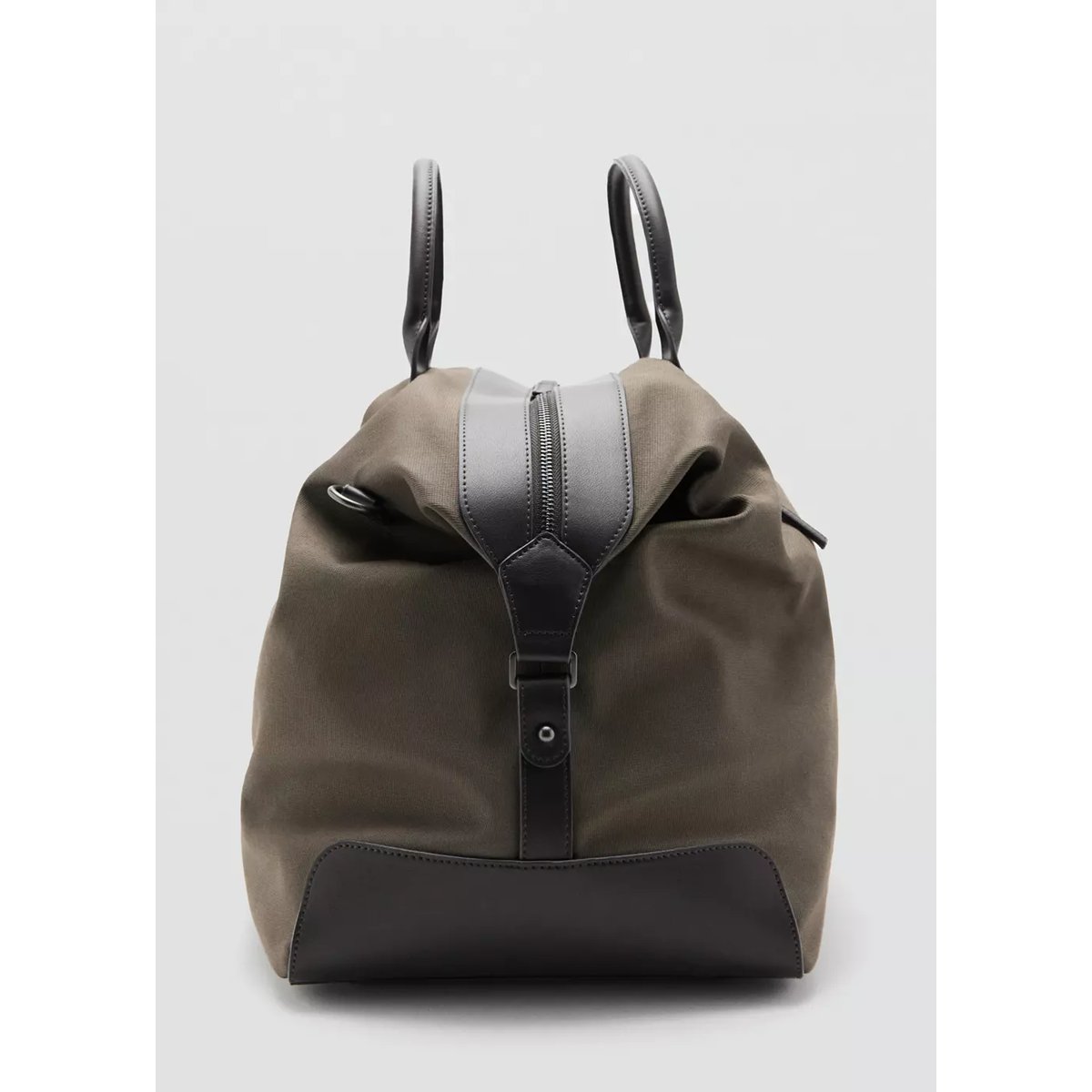 Sac bowling avec détails en cuir kaki, MANGO MAN