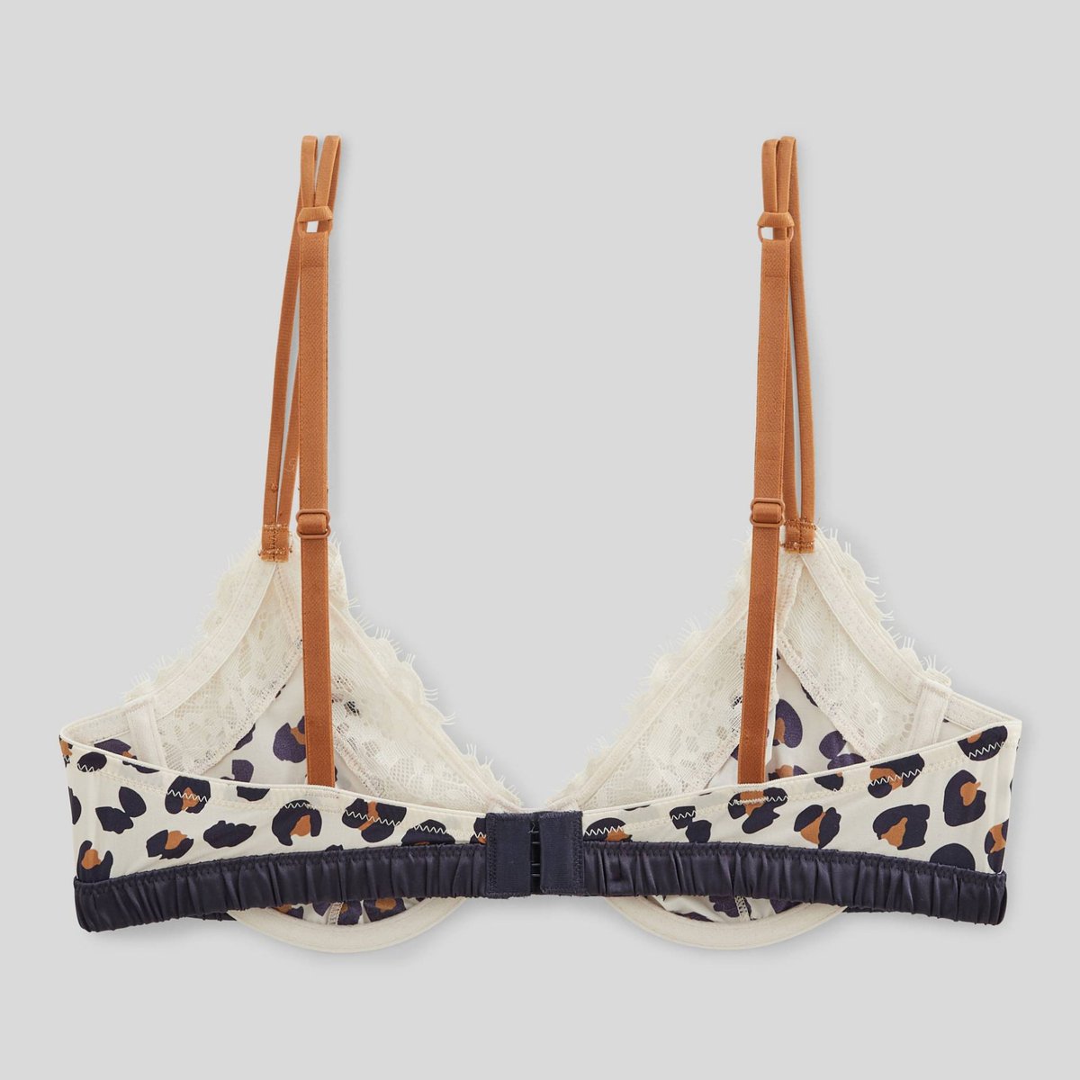 Soutien-gorge corbeille balconnet ZOE en microfibre imprimée et dentelle ecru, MONOPRIX