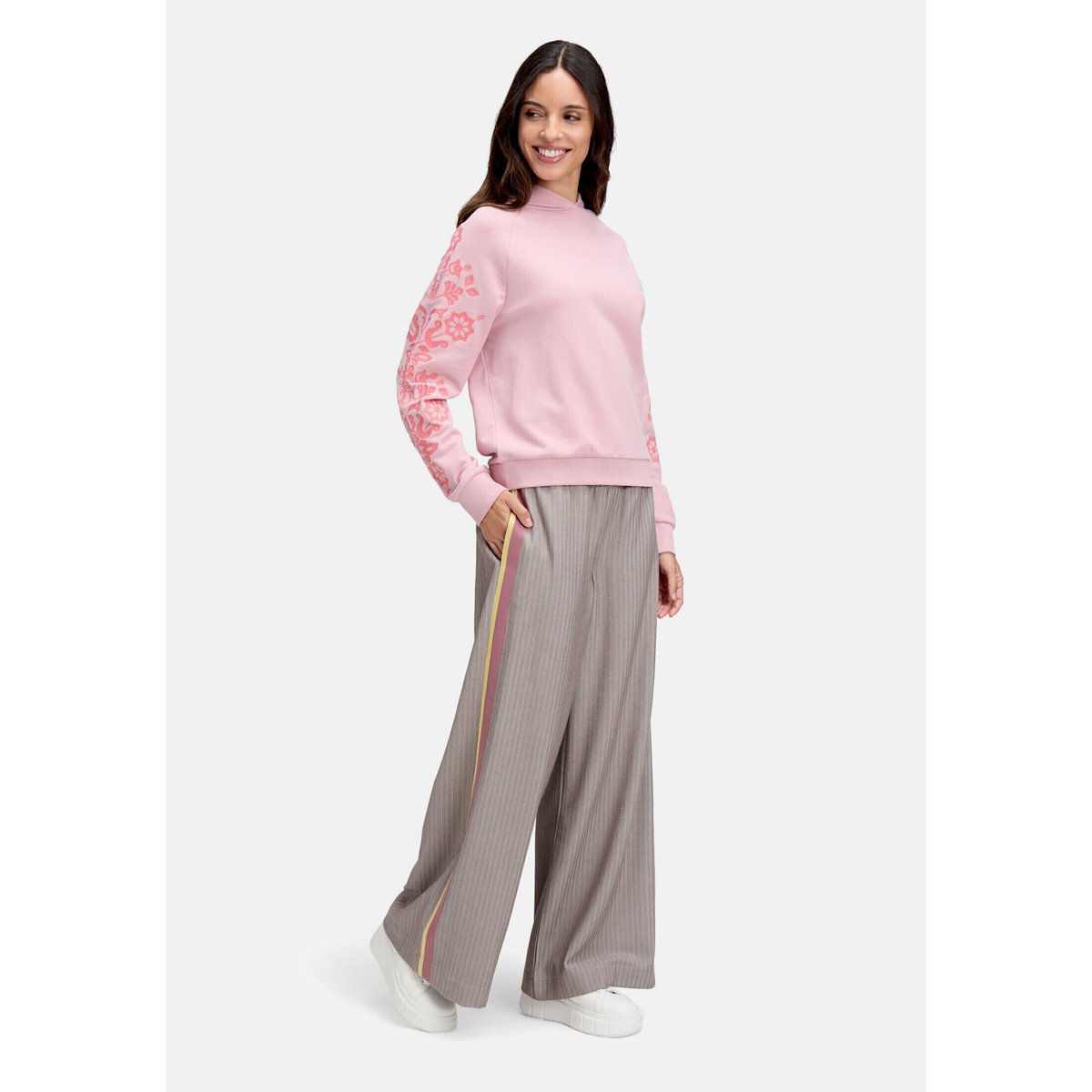 Pantalon casual à galons marron, CARTOON