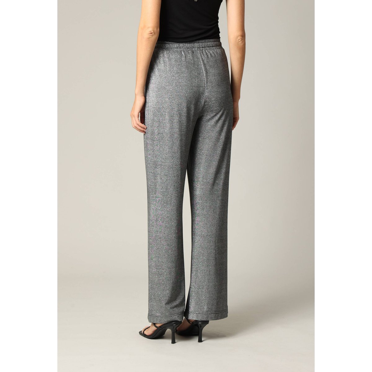 Pantalon casual en jersey fil textile avec taille élastiquée MICHKA noir, DEELUXE