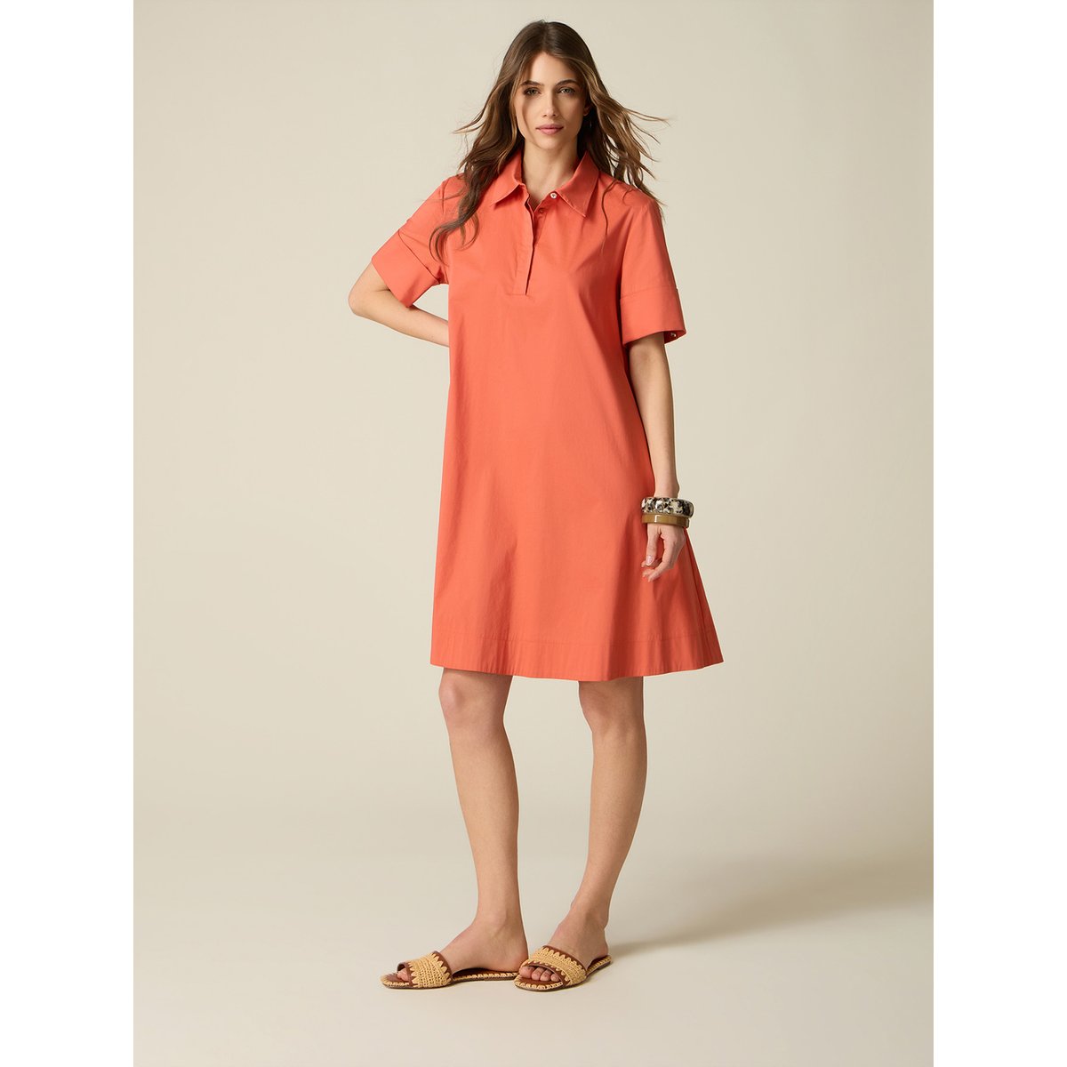 Robe chemisier orange soleil, OLTRE