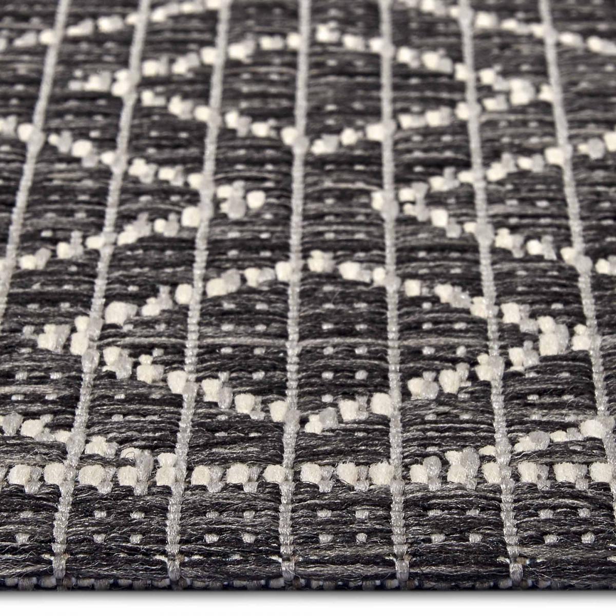 Tapis exterieur kilim géométrique, LAHAL, résistant et original gris, UN AMOUR DE TAPIS
