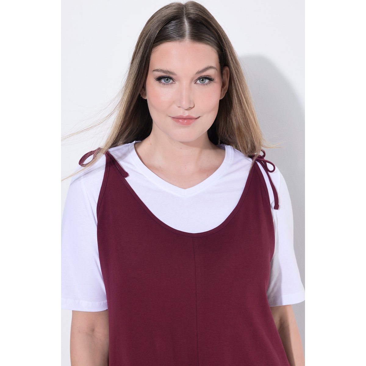 Combinaison en jersey de coton bio rouge vin, ULLA POPKEN