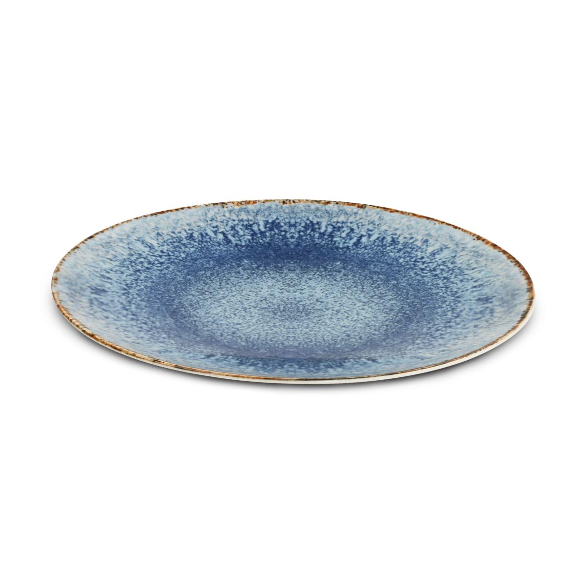 Service 18 pièces bleu en porcelaine - "Rivage Azur" couleur unique, LAGUIOLE CUISSON