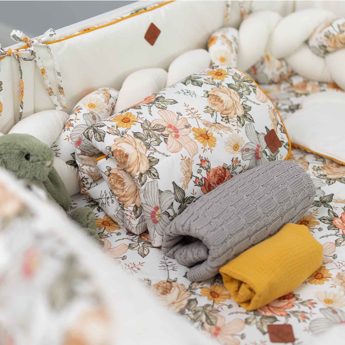 Couverture plaid réversible NÉO VINTAGE néo vintage imprimé floral, beige, blanc, SEVIRA KIDS