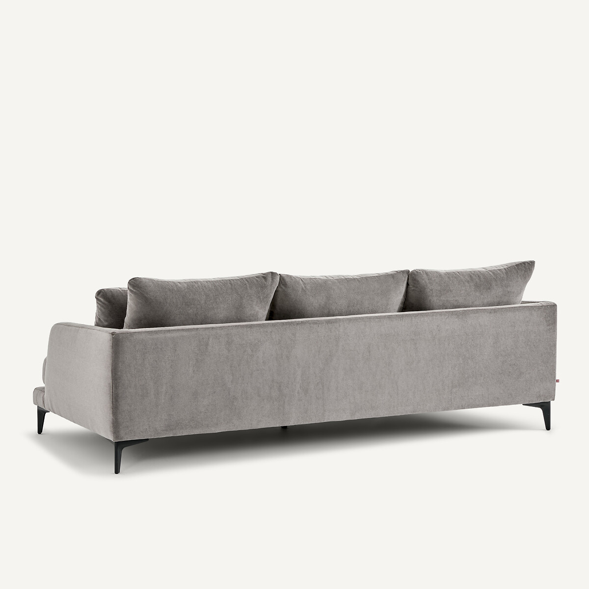 Canapé droit, 3 ou 4 places en velours stone, MODERNISTE gris souris, EMMANUEL GALLINA X AM.PM