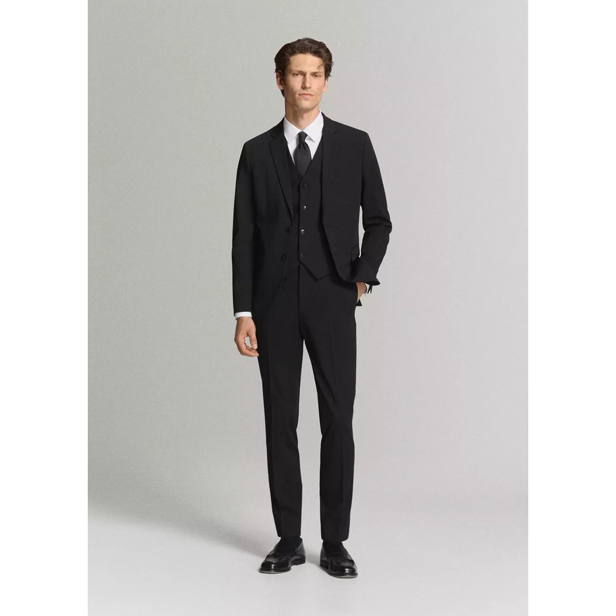 Gilet de costume Paris slim fit noir, MANGO MAN