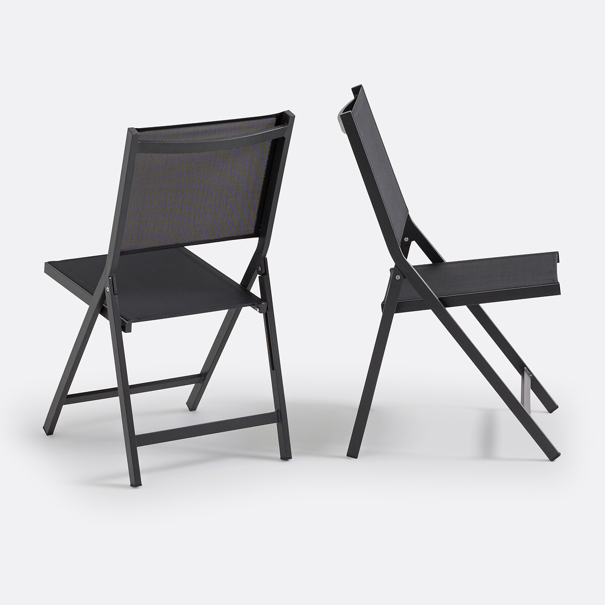 Set van 2 plooibare stoelen, in aluminium, Zory zwart, LA REDOUTE INTERIEURS