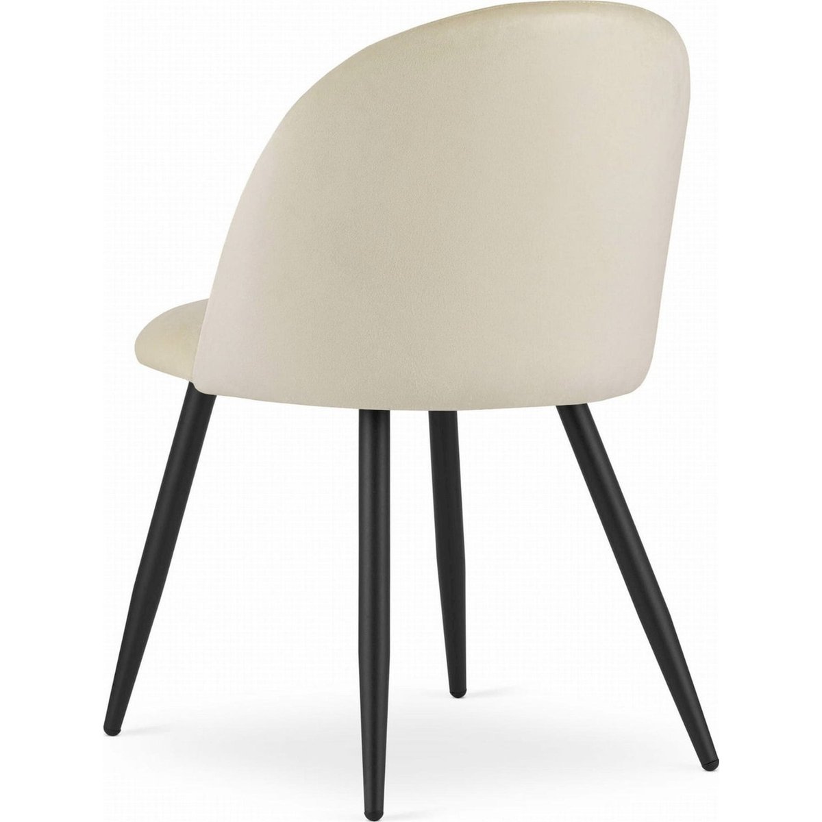 Chaise tapissée en velours dossier arrondi beige velours, RECOLLECTION